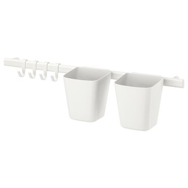 SUNNERSTA, rail with 4 hooks and 2 containers, 404.545.60