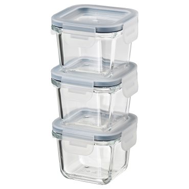 IKEA 365+, δοχείο αποθήκευσης τροφίμων με καπάκι, 3 τεμ. 180 ml, 804.449.46