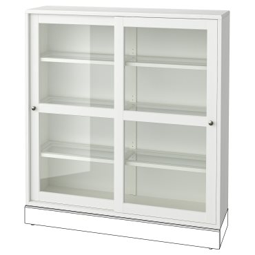 HAVSTA, glass-door cabinet, 121x35x123 cm, 005.292.56