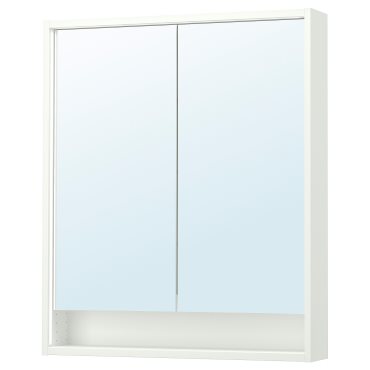 FAXALVEN, ντουλάπι με καθρέφτη με ενσωματωμένο φωτισμό, 80x15x95 cm, 005.449.78