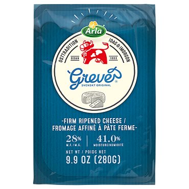 ARLA, κίτρινο ημίσκληρο τυρί 28%, greve, 280 g, 006.125.85