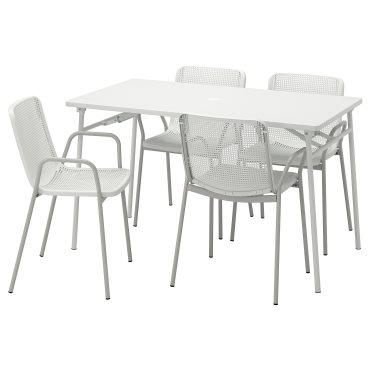 TORPARO, τραπέζι/4 καρέκλες με μπράτσα/εξωτερικού χώρου, 130 cm, 094.948.65
