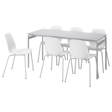 GRASALA/LIDAS, table and 6 chairs, 160 cm, 094.972.70