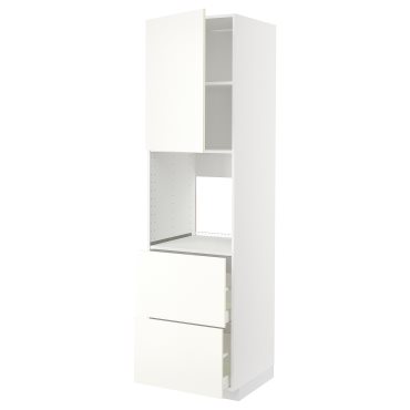 METOD/MAXIMERA, high cabinet for oven with door/2 fronts/2 high drawers, 60x60x220 cm, 095.070.47