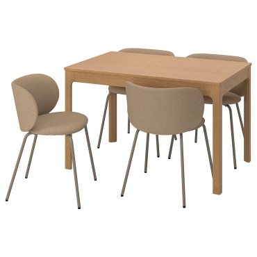 EKEDALEN/KRYLBO, τραπέζι και 4 καρέκλες, 120/180 cm, 095.363.37