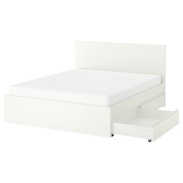 STORKLINTA, σκελετός κρεβατιού με 4 κουτιά αποθήκευσης, 160x200 cm, 096.308.20