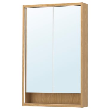 FAXALVEN, ντουλάπι με καθρέφτη με ενσωματωμένο φωτισμό, 60x15x95 cm, 105.441.76