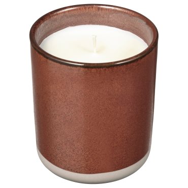 ROSENSLÅN, scented candle in ceramic jar/amber & rose, 45 hr, 105.480.18