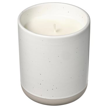 ÄDELTUJA, scented candle in ceramic jar/cucumber & lime, 45 hr, 105.480.23