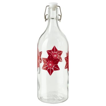 VINTERFINT, bottle with stopper/floral pattern, 1 l, 105.561.31