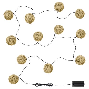 SOLVINDEN, lighting chain with built-in LED light source/12 lights/battery-operated, 105.705.99