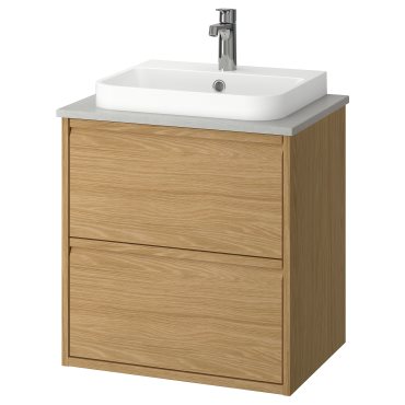 ANGSJON/BACKSJON, wash-stand with drawers/wash-basin/tap, 62x49x71 cm, 195.278.08