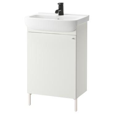 NYSJON/BJORKAN, wash-stand with door/wash-basin/tap, 54x40x98 cm, 195.466.99