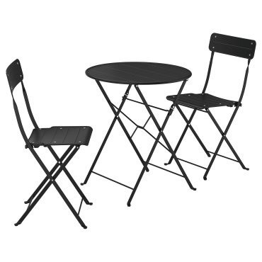 table and 2 folding chairs/outdoor, 65 cm, 195.730.27