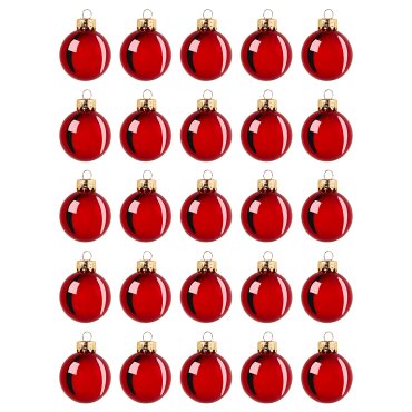 VINTERFINT, decoration bauble/glass/25 pack, 3.5 cm, 205.534.05