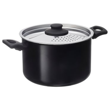 HEMLAGAD, pot with lid non-stick coating, 5 l, 205.809.08