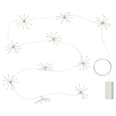 STRÅLA, lighting chain with built in LED light source/10 lights/battery-operated, sparkler, 206.066.54