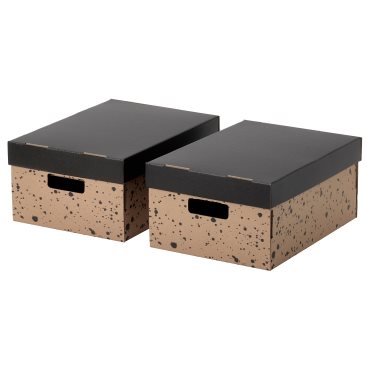 SVARTTRÄDA, box with lid 2 pack, 25x35x16 cm, 206.233.47
