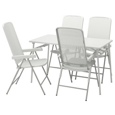TORPARO, τραπέζι/4 καρέκλες με ρυθμιζόμενη πλάτη/εξωτερικού χώρου, 130 cm, 294.948.69