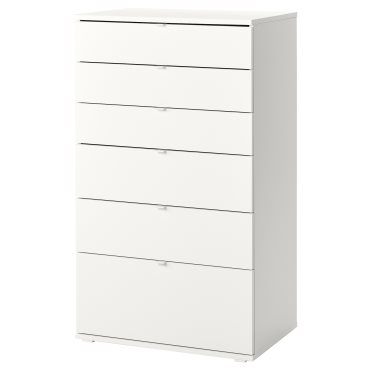 VIHALS, chest of 6 drawers, 70x47x125 cm, 304.832.47