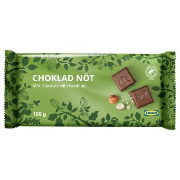 CHOKLAD NOT, milk chocolate bar with hazelnuts/ RAC certified, 100 g, 305.247.52