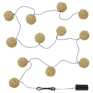 SOLVINDEN, chain with built in LED light source/12 lights/battery-operated, 305.931.56