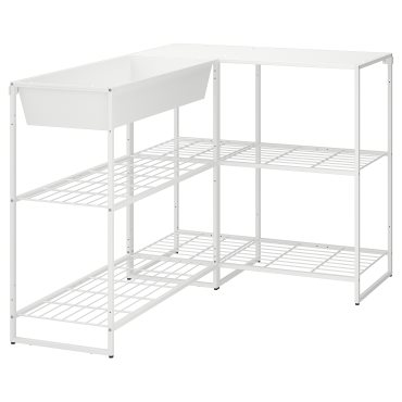 JOSTEIN, shelving unit with container/in/outdoor, 122x102x90 cm, 394.372.89