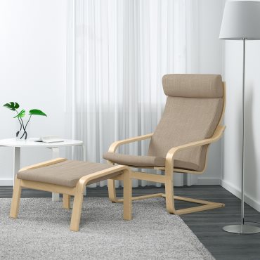 POÄNG, armchair and footstool, 394.842.71