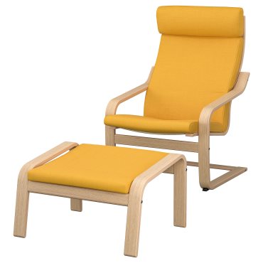 POÄNG, armchair and footstool, 394.878.06