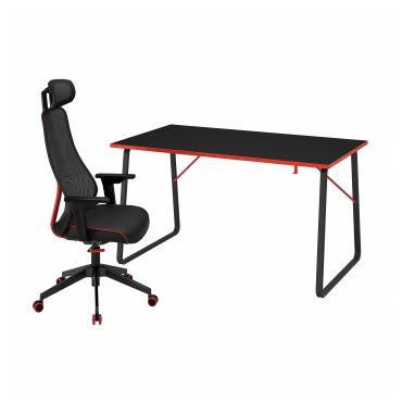 HUVUDSPELARE/MATCHSPEL, gaming desk and chair, 394.909.60