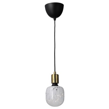 SKAFTET/MOLNART, pendant lamp with light bulb, 394.945.62