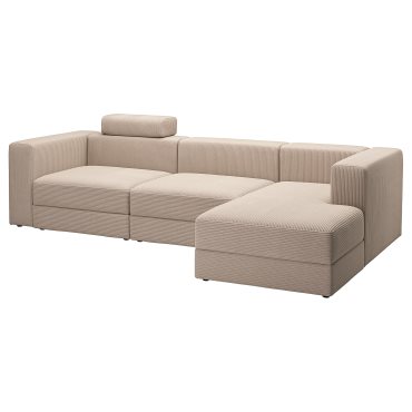 JATTEBO, 4θέσιος καναπές με σεζλόνγκ/δεξιό με κεφαλάρι, 395.108.97