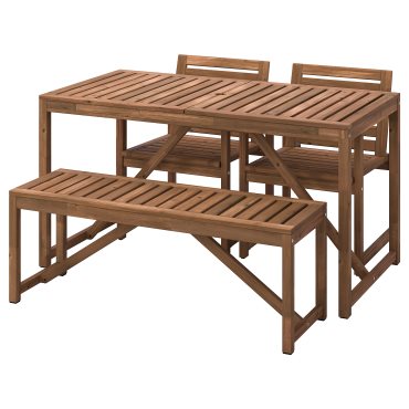 NÄMMARÖ, table with 2 chairs/bench/outdoor, 140 cm, 395.443.74