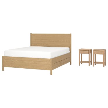 TONSTAD, bedroom furniture including bed storage set of 3, 140x200 cm, 395.775.57