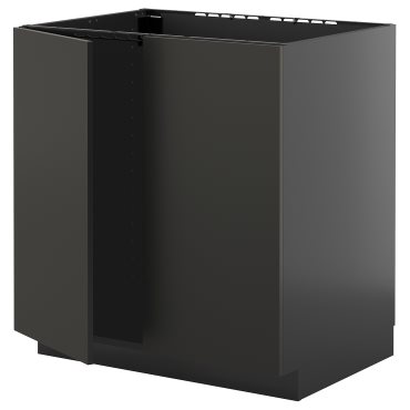 METOD, base cabinet for sink/2 doors, 80x60 cm, 395.895.84