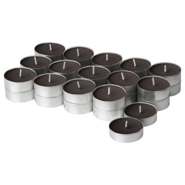 SILKESTRÄD, scented tealight/leather & vanilla/30 pack, 3.5 hr, 405.705.50