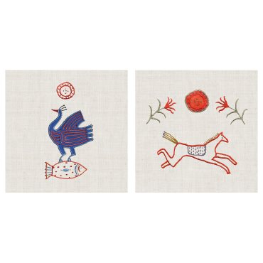 PJÄTTERYD, picture/animal applique, 40x40 cm, 406.018.77
