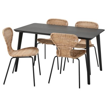 LISABO/ALVSTA, τραπέζι και 4 καρέκλες, 140x78 cm, 494.815.83