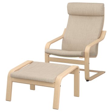 POÄNG, armchair and footstool, 494.842.75