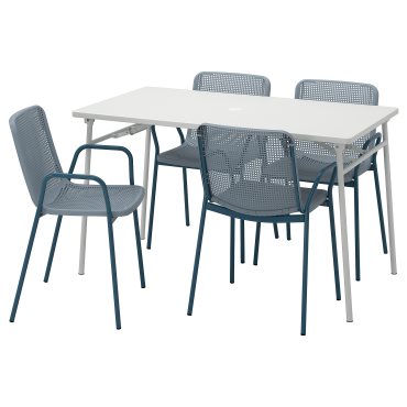 TORPARO, table/4 chairs with armrests/outdoor, 130 cm, 494.948.68