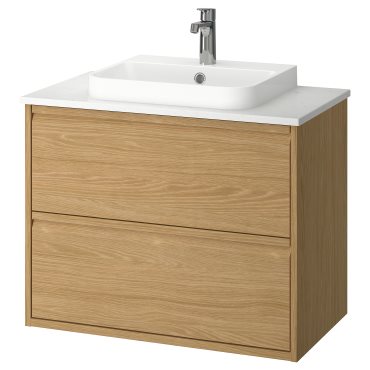 ANGSJON/BACKSJON, wash-stand with drawers/wash-basin/tap, 82x49x71 cm, 495.213.91