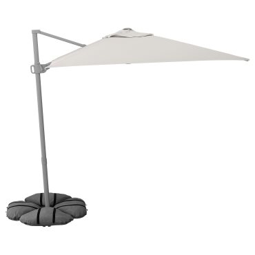 SVALÖN/IGGÖN, parasol hanging with base, 300x200 cm, 495.762.13