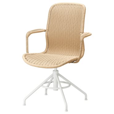 STIGBYGEL, swivel chair with armrests, 505.564.31