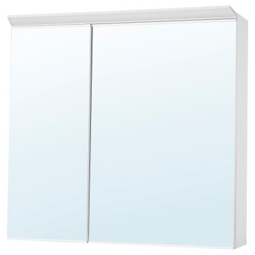 TREASJON, mirror cabinet with 2 doors/built-in lighting, 80x17x75 cm, 505.739.06