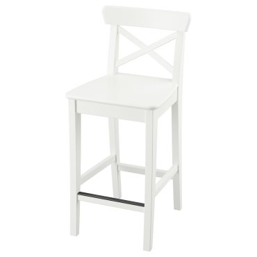 ROSENTORP, bar stool with backrest, 63 cm counter height, 506.181.94