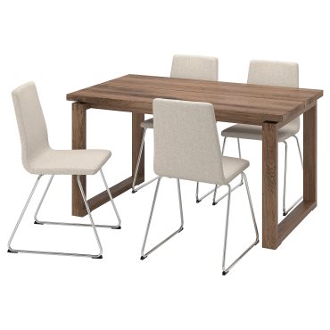 MORBYLANGA/LILLANAS, τραπέζι και 4 καρέκλες, 140x85 cm, 594.951.03