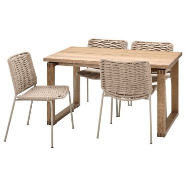 MORBYLANGATEGELON, table and 4 chairs, 140x85 cm, 595.012.36