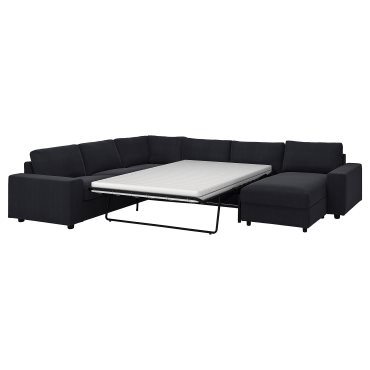 VIMLE, corner sofa-bed with wide armrests, 5-seat with chaise longue, 595.371.79