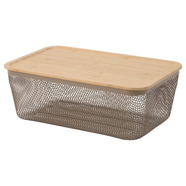 IKEA 365+, ορθογώνιο μεταλλικό καλάθι τροφίμων με καπάκι, 32x21x13 cm, 595.815.01