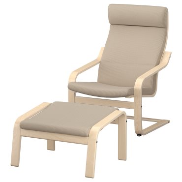 POÄNG, armchair and footstool, 596.256.99